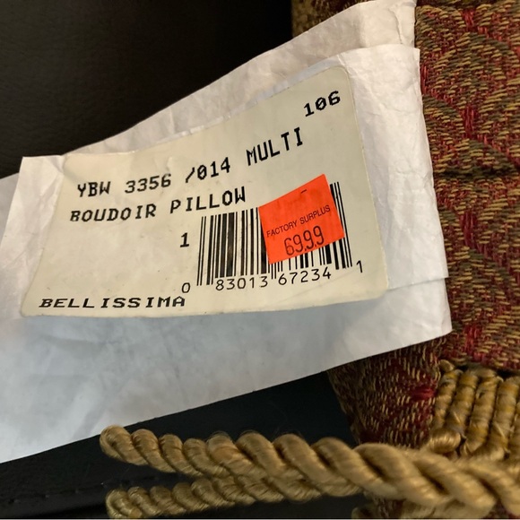 Croscill Bellissima Boudoir Pillow Red & Gold $30 - Picture 6 of 8